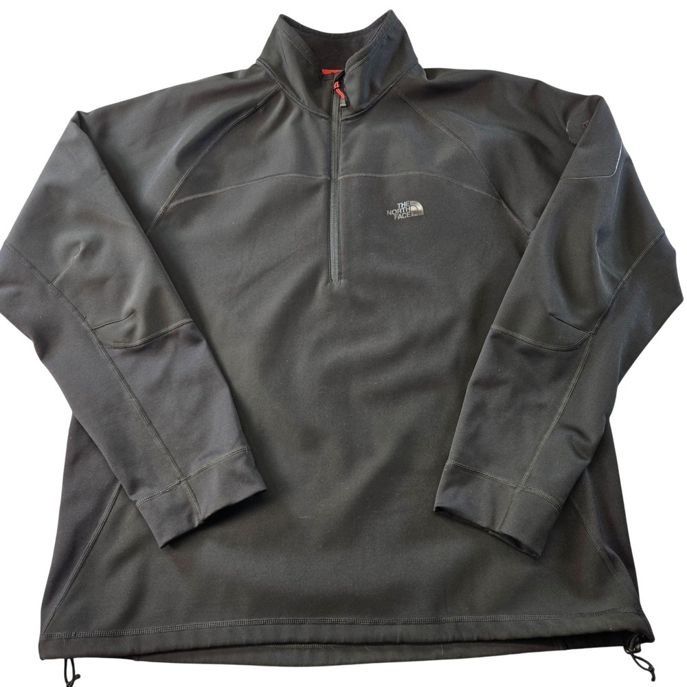 The North Face Sweatshirt Mens XL Black Pullover 1/4 Zip Lined Pockets Fleece